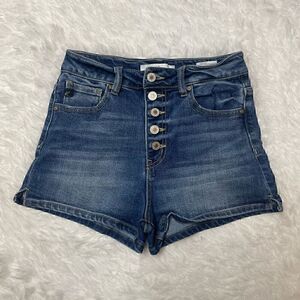 KanCan High Rise Blue Jean Shorts Button Fly Size 3 / 25